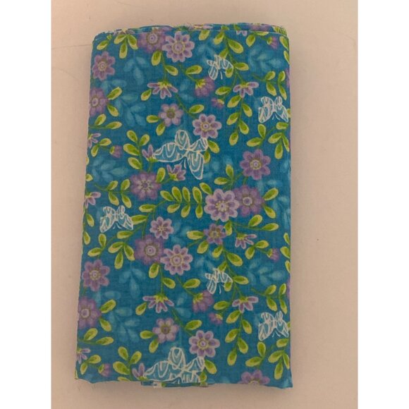 VTG Fabric  Pink Purple Blue Floral white Dot Quilting Sewing Cloth Art Crafts - Picture 13 of 16